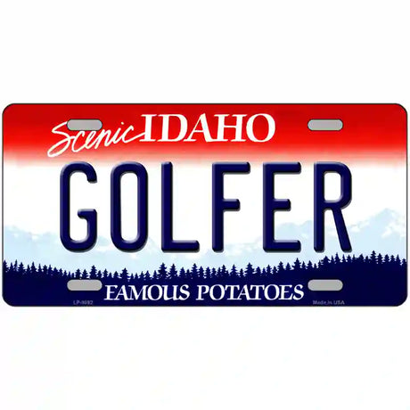 Golfer Idaho Metal Novelty License Plate 24" x 12" (LLP)