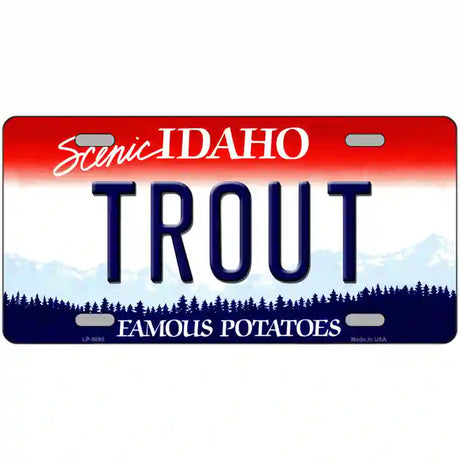 Trout Idaho Metal Novelty License Plate 24" x 12" (LLP)