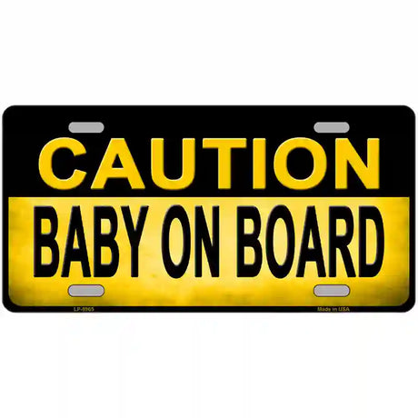 Caution Baby On Board Metal Novelty License Plate 24" x 12" (LLP)