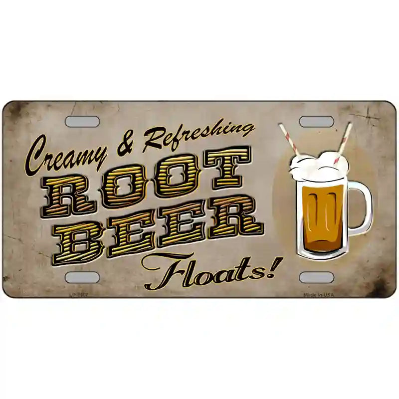 Root Beer Floats Metal Novelty License Plate 24" x 12" (LLP)