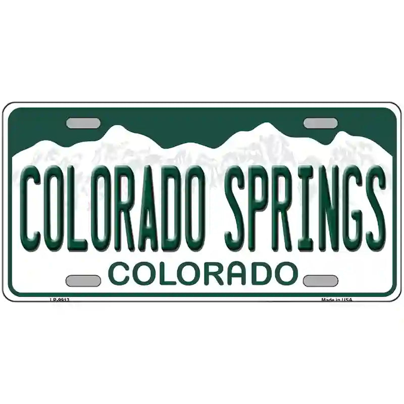 Colorado Springs Colorado Metal Novelty License Plate 24" x 12" (LLP)