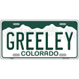 Greeley Colorado Metal Novelty License Plate 24" x 12" (LLP)