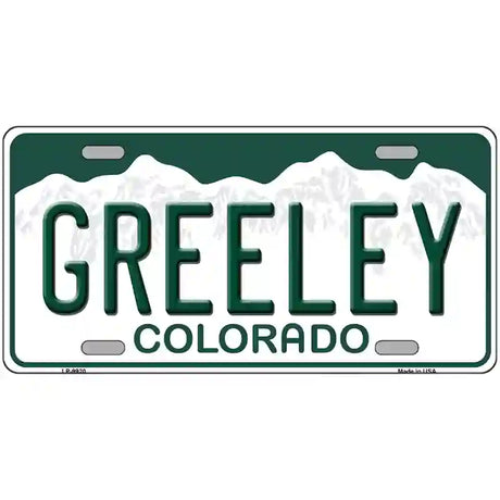 Greeley Colorado Metal Novelty License Plate 24" x 12" (LLP)