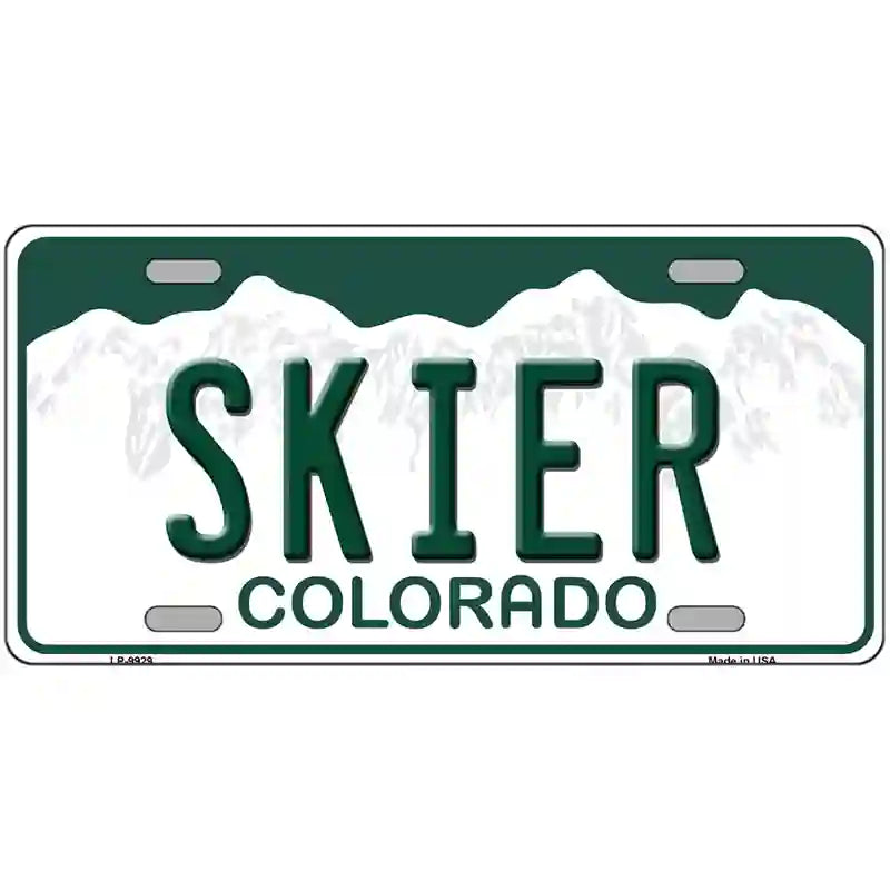 Skier Colorado Metal Novelty License Plate 24" x 12" (LLP)