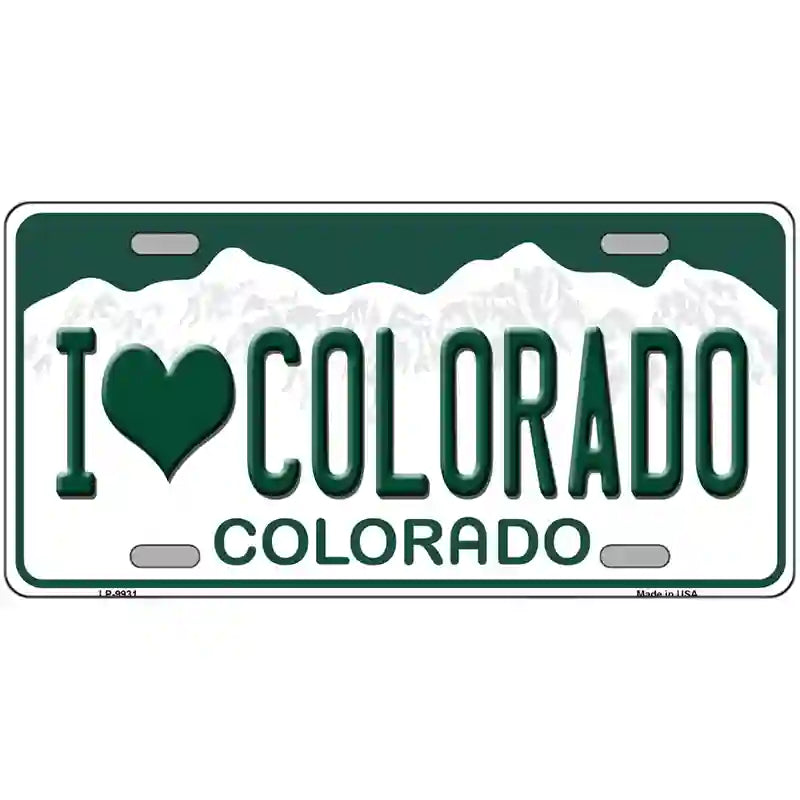 I Love Colorado Metal Novelty License Plate 24" x 12" (LLP)