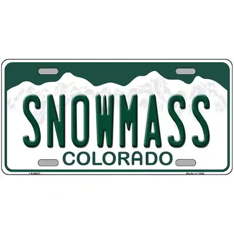 Snowmass Colorado Metal Novelty License Plate 24" x 12" (LLP)