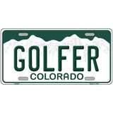 Golfer Colorado Metal Novelty License Plate 24" x 12" (LLP)