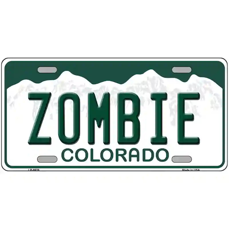 Zombie Colorado Metal Novelty License Plate 24" x 12" (LLP)