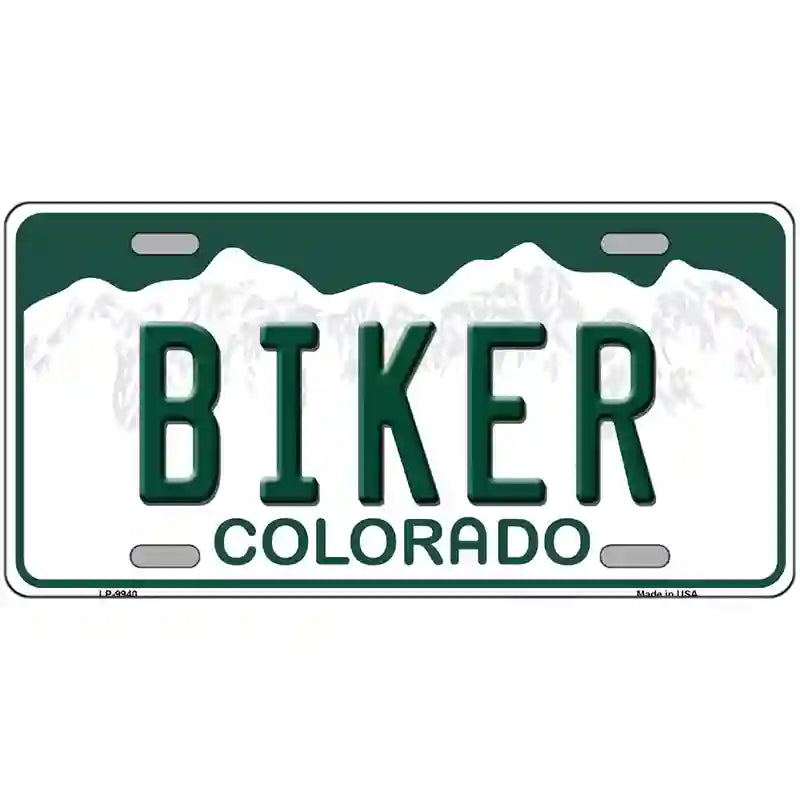 Biker Colorado Metal Novelty License Plate 24" x 12" (LLP)