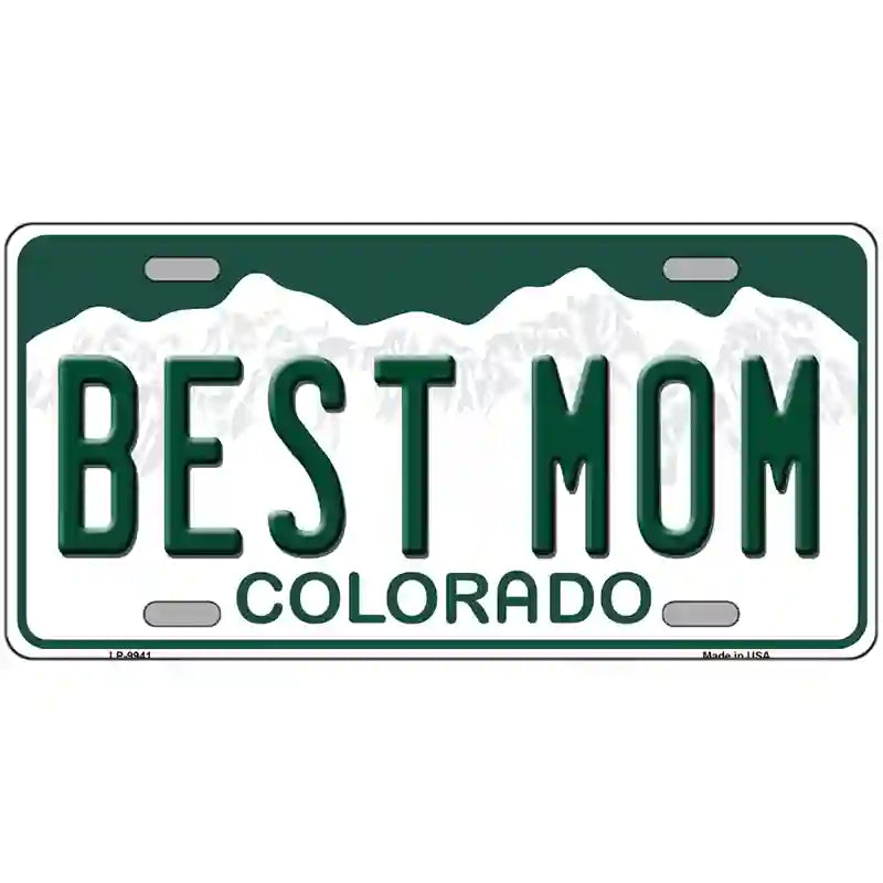 Best Mom Colorado Metal Novelty License Plate 24" x 12" (LLP)