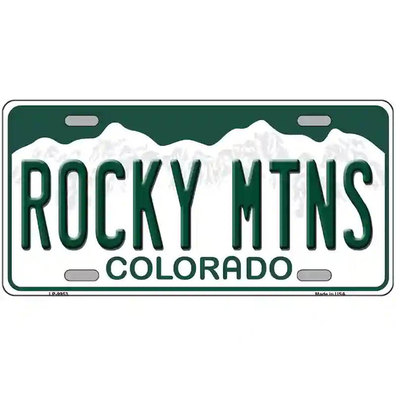 Rocky Mountains Colorado Metal Novelty License Plate 24" x 12" (LLP)