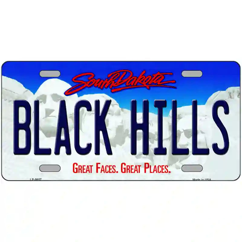 Black Hills South Dakota Metal Novelty License Plate 24" x 12" (LLP)