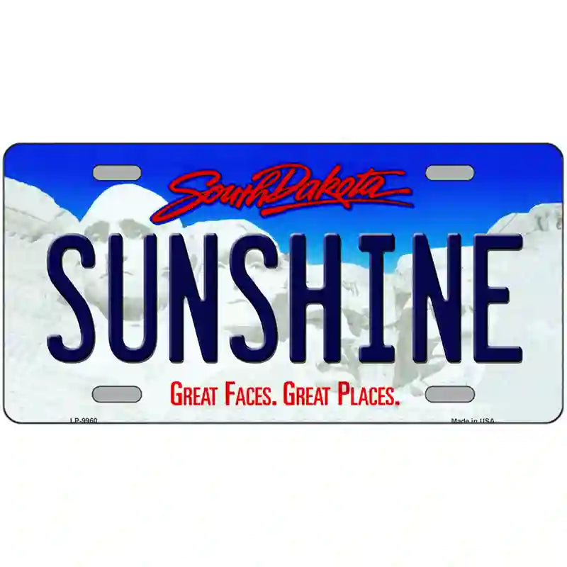 Sunshine South Dakota Metal Novelty License Plate 24" x 12" (LLP)