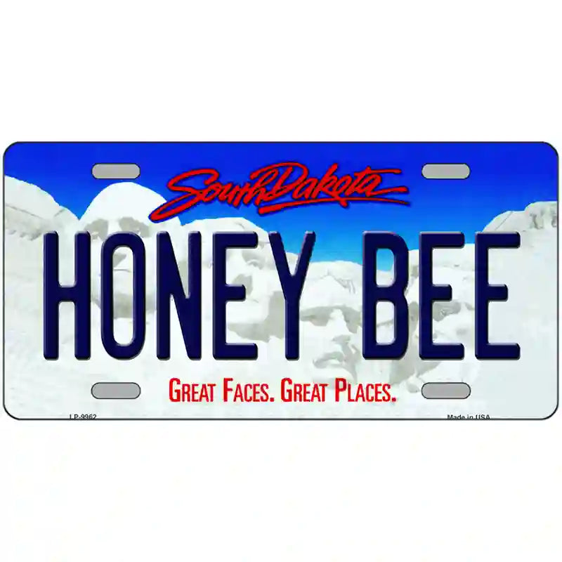 Honey Bee South Dakota Metal Novelty License Plate 24" x 12" (LLP)