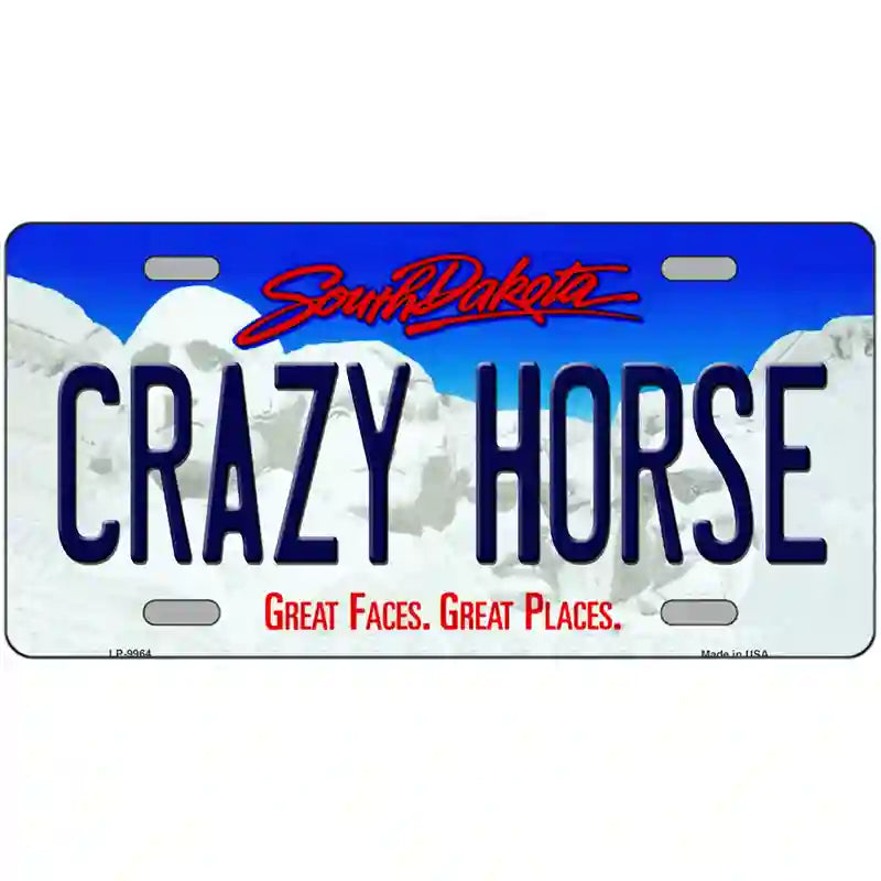 Crazy Horse South Dakota Metal Novelty License Plate 24" x 12" (LLP)