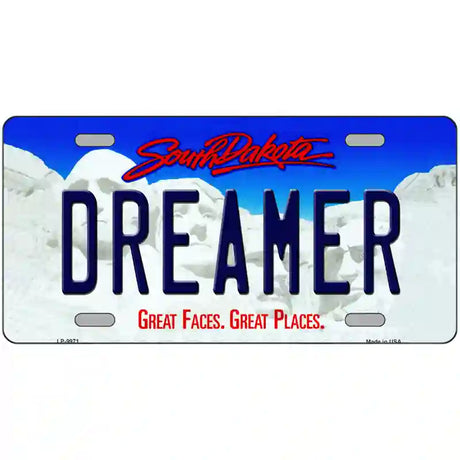 Dreamer South Dakota Metal Novelty License Plate 24" x 12" (LLP)