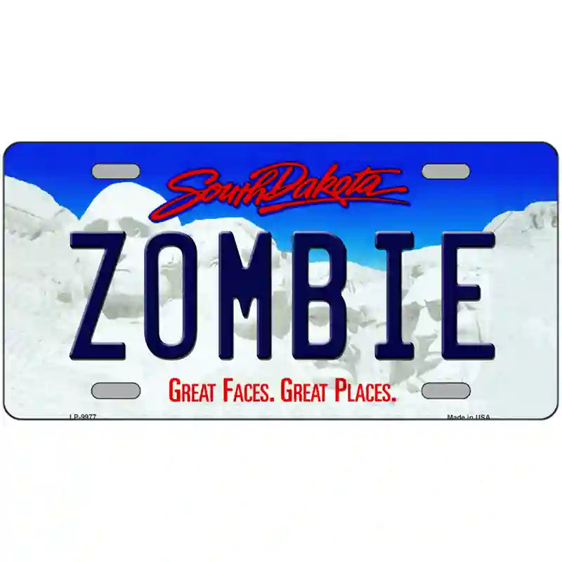 Zombie South Dakota Metal Novelty License Plate 24" x 12" (LLP)