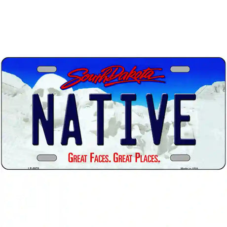 Native South Dakota Metal Novelty License Plate 24" x 12" (LLP)