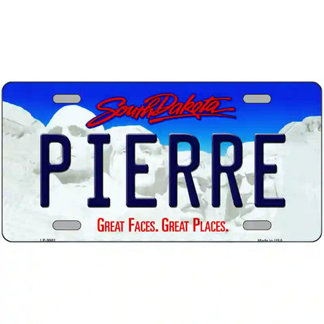 Pierre South Dakota Metal Novelty License Plate 24" x 12" (LLP)