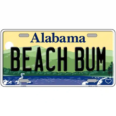 Beach Bum Alabama Metal Novelty License Plate 24" x 12" (LLP)