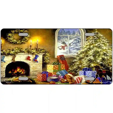 Christmas Scene Metal Novelty License Plate 24" x 12" (LLP)