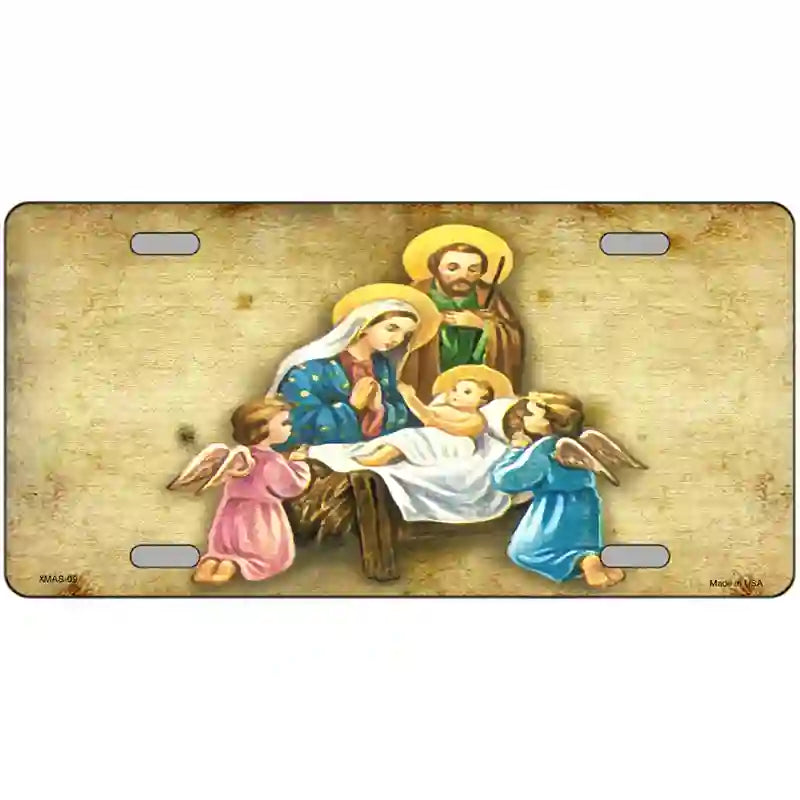 Christmas Manger Metal Novelty License Plate 24" x 12" (LLP)