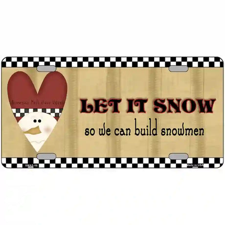 Let it Snow Metal Novelty License Plate 24" x 12" (LLP)