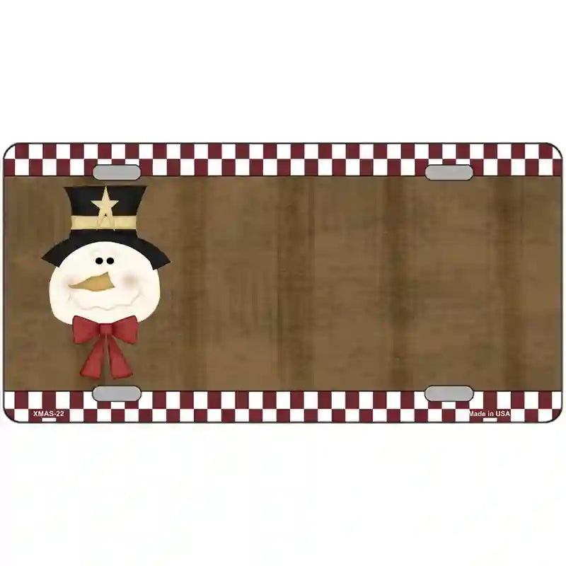 Snowman Offset Metal Novelty License Plate 24" x 12" (LLP)