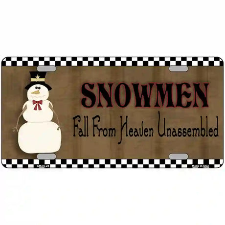 Snowmen Fall From Heaven Metal Novelty License Plate 24" x 12" (LLP)