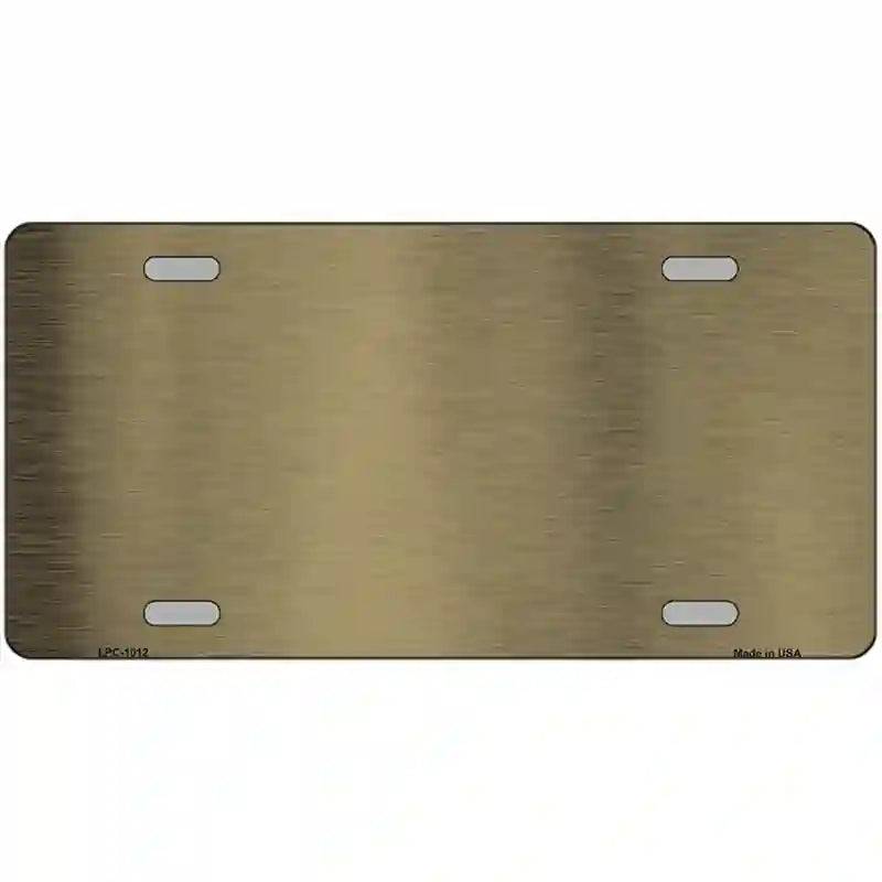 Gold Metallic Solid Metal Novelty License Plate 24" x 12" (LLPC)