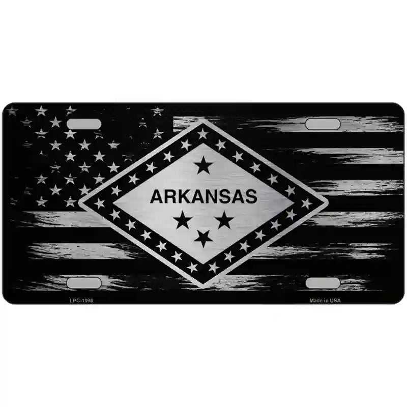 Arkansas Carbon Fiber Novelty Metal License Plate 24" x 12" (LLPC)