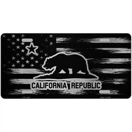 California Carbon Fiber Novelty Metal License Plate 24" x 12" (LLPC)