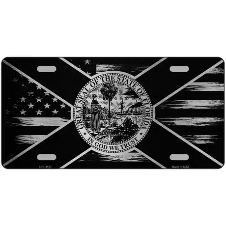 Florida Carbon Fiber Novelty Metal License Plate 24" x 12" (LLPC)