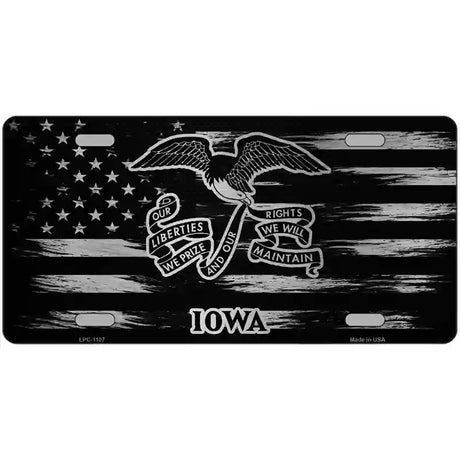 Iowa Carbon Fiber Novelty Metal License Plate 24" x 12" (LLPC)