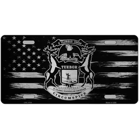 Michigan Carbon Fiber Novelty Metal License Plate 24" x 12" (LLPC)