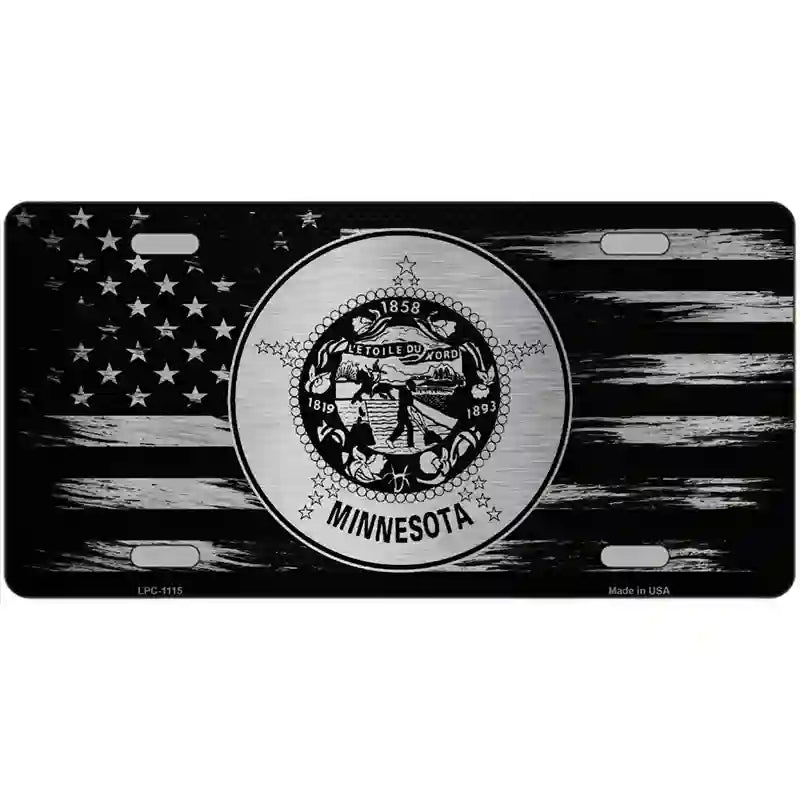 Minnesota Carbon Fiber Novelty Metal License Plate 24" x 12" (LLPC)