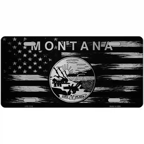 Montana Carbon Fiber Novelty Metal License Plate 24" x 12" (LLPC)