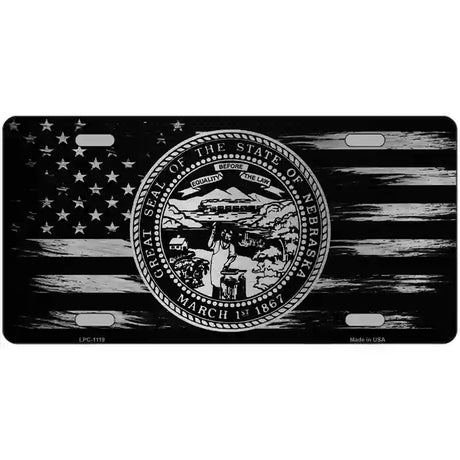 Nebraska Carbon Fiber Novelty Metal License Plate 24" x 12" (LLPC)