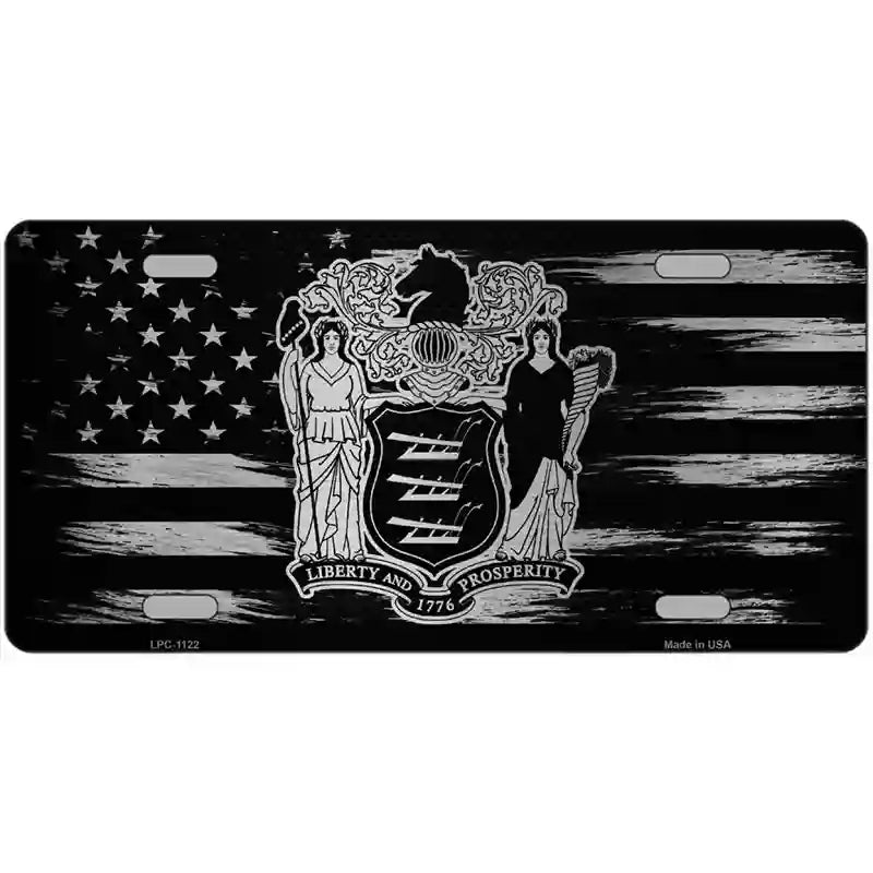 New Jersey Carbon Fiber Novelty Metal License Plate 24" x 12" (LLPC)