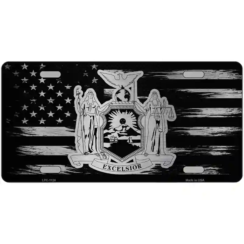 New York Carbon Fiber Novelty Metal License Plate 24" x 12" (LLPC)