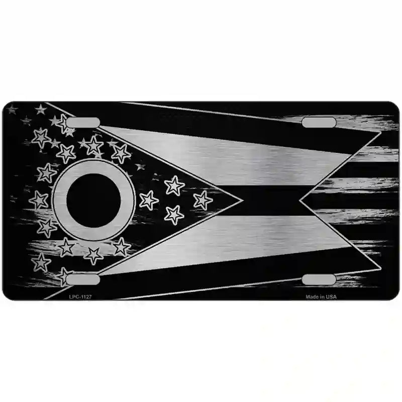 Ohio Carbon Fiber Novelty Metal License Plate 24" x 12" (LLPC)