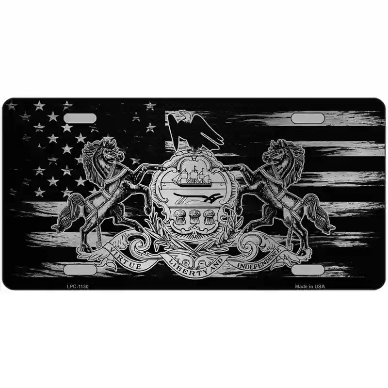 Pennsylvania Carbon Fiber Novelty Metal License Plate 24" x 12" (LLPC)