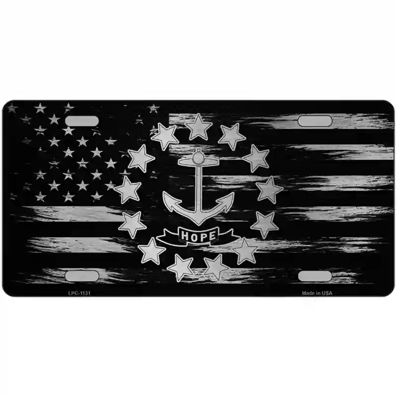 Rhode Island Carbon Fiber Novelty Metal License Plate 24" x 12" (LLPC)