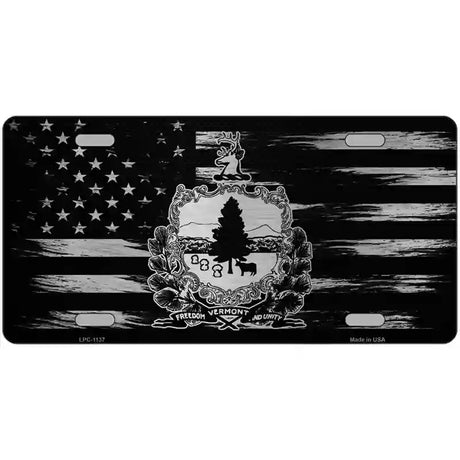 Vermont Carbon Fiber Novelty Metal License Plate 24" x 12" (LLPC)