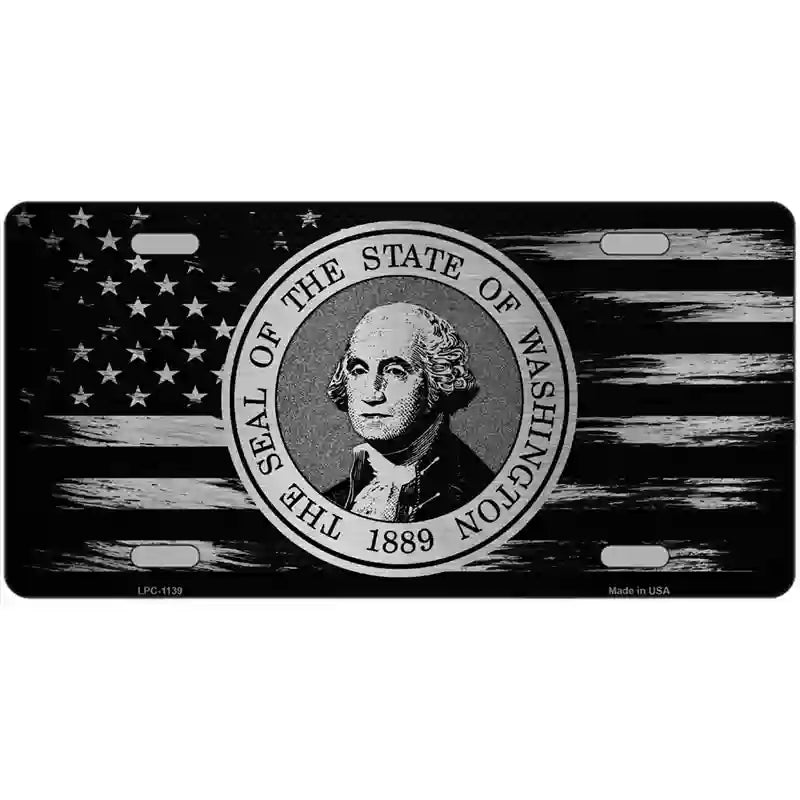 Washington Carbon Fiber Novelty Metal License Plate 24" x 12" (LLPC)