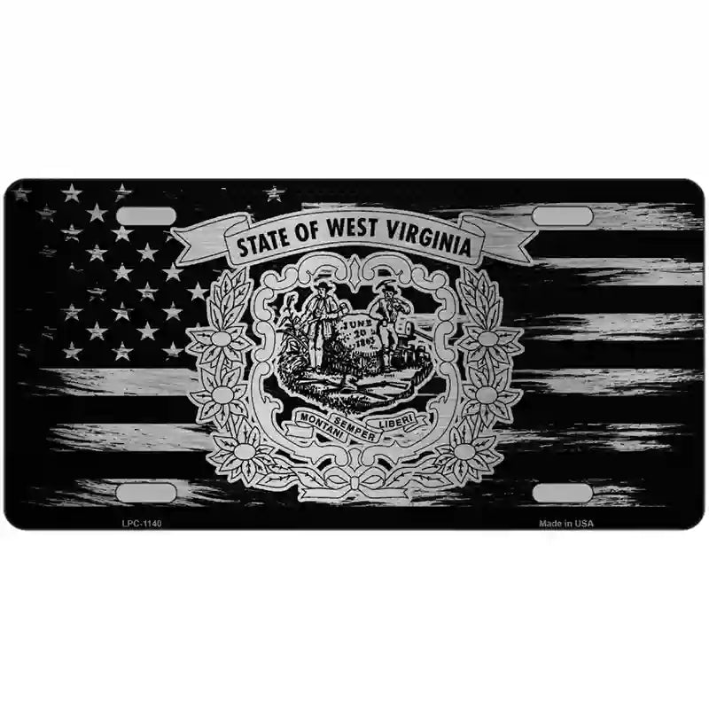 West Virginia Carbon Fiber Novelty Metal License Plate 24" x 12" (LLPC)