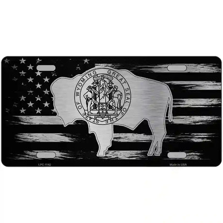 Wyoming Carbon Fiber Novelty Metal License Plate 24" x 12" (LLPC)