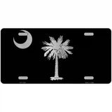 Palmetto Flag Brushed Chrome Novelty Metal License Plate 24" x 12" (LLPC)