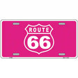 US Route 66 Pink Novelty Metal License Plate 12" x 6" (LP)