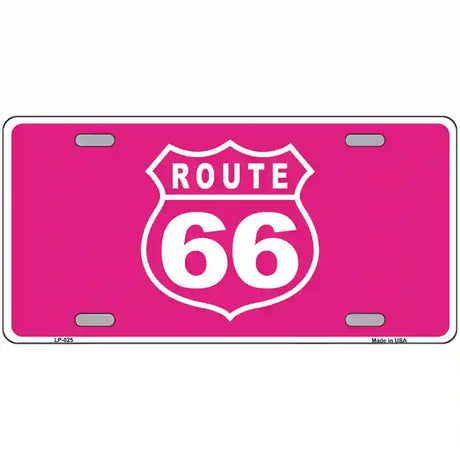 US Route 66 Pink Novelty Metal License Plate 12" x 6" (LP)